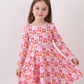 Premium berry blossom bows ruffle bamboo dress