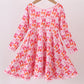 Premium berry blossom bows ruffle bamboo dress