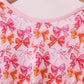 Premium berry blossom bows ruffle bamboo dress