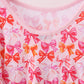 Premium berry blossom bows ruffle bamboo dress