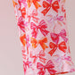 Premium berry blossom bows bamboo pants set