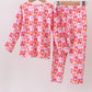Premium berry blossom bows bamboo pants set