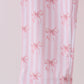 Premium blush bow stripe print bamboo pants set