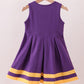 Premium Purple LSU Go Team embroidery ruffle dress