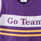 Premium Purple LSU Go Team embroidery ruffle dress