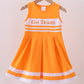 Premium Orange Tennessee Go Team embroidery ruffle dress