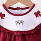 Premium Maroon Georgia bulldog bow embroidery bubble