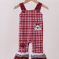 Premium Maroon Georgia bulldog gingham ruffle romper