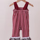 Premium Maroon Georgia bulldog gingham ruffle romper