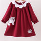 Premium Maroon Georgia bulldog applique dress