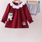 Premium Maroon Georgia bulldog applique bloomer set