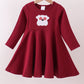 Premium Maroon Georgia bulldog applique dress