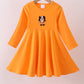 Premium Orange Tennessee puppy applique dress