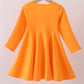 Premium Orange Tennessee puppy applique dress