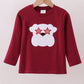 Premium Maroon Georgia bulldog applique top