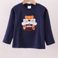 Premium Navy Auburn tiger applique top