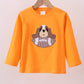 Premium Orange Tennessee puppy applique top