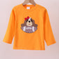 Premium Orange Tennessee puppy applique top