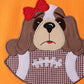 Premium Orange Tennessee puppy applique top