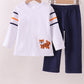 Premium Navy Auburn tiger applique pants set