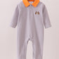 Premium Gray Tennessee Puppy embroidery stripe romper