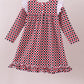 Checkered Georgia dog applique ruffle dress