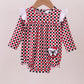 Checkered Georgia dog applique ruffle bubble