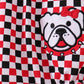 Checkered Georgia dog applique ruffle bubble