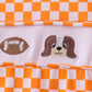 Orange Tennessee puppy bow embroidery checkered top