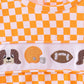 Orange Tennessee puppy bow embroidery checkered bubble
