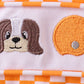 Orange Tennessee puppy bow embroidery checkered bubble