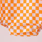 Orange Tennessee puppy bow embroidery checkered bubble
