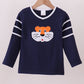 Premium Navy Auburn tiger applique top