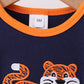 Premium Navy Auburn tiger applique bubble