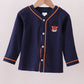 Premium Navy Auburn tiger embroidery cardigan