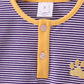 Premium Purple LSU stripe embroidery top