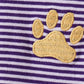Premium Purple LSU stripe embroidery top