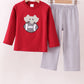 Premium Maroon Alabama elephant applique pants set