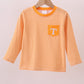 Premium Orange Tennessee embroidery gingham top