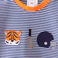 Premium Blue Auburn stripe tiger romper