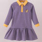 Premium Purple LSU stripe tiger embroidery dress