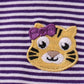 Premium Purple LSU stripe tiger embroidery dress