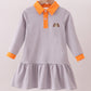 Premium Orange Tennessee stripe puppy embroidery dress