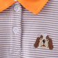 Premium Orange Tennessee stripe puppy embroidery button down shirt