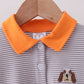 Premium Orange Tennessee stripe puppy embroidery button down shirt