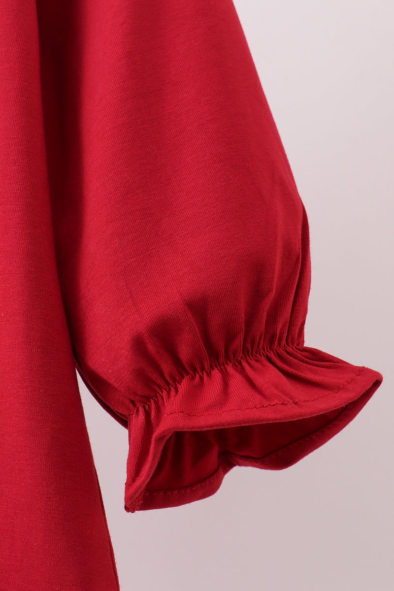 Premium Maroon Alabama elephant football applique top