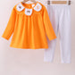 Premium Orange Tennessee puppy football embroidery pants set