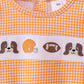 Premium Orange Tennessee puppy football embroidery gingham ruffle bubble