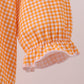 Premium Orange Tennessee puppy football embroidery gingham ruffle bubble