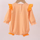 Premium Orange Tennessee puppy football embroidery gingham ruffle bubble